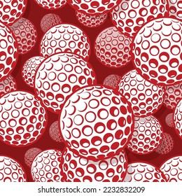 Golf wallpaper design vector image. Repeating tile background of golf ball seamless pattern texture.