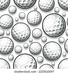 Imagen vectorial de diseño de fondo de escritorio de golf. Fondo de mosaico repetitivo de la textura de patrón sin soldadura de la bola de golf.