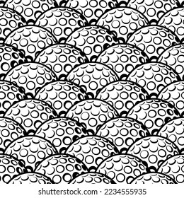 Golf wallpaper design vector image. Repeating tile background of golf ball seamless pattern texture.