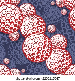 Papel de pared de golf de fondo de mosaico extensible bola de golf sin costura de patrón vectorial de diseño de papel envolvente.