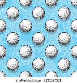 Golf wallpaper repeating tile background golf ball seamless pattern vector art wrapping paper design.