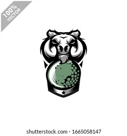 Golf Warthog Wild Boar Team Logo Design. Skalierbare und bearbeitbare Vektorillustration.