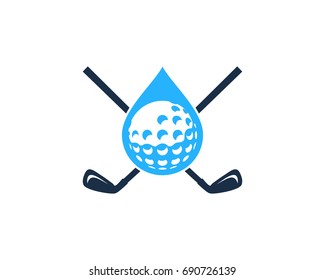 Golf Water Icon Logo Design Element