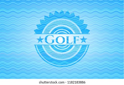 Golf water wave concept emblem background.