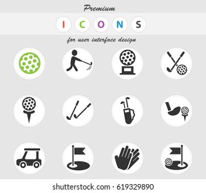 golf web icons for user interface design