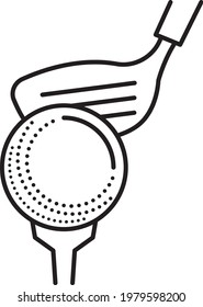 Golf Wedge and Ball With Tee Concept Vector Icon Design, Club and Ball sport Symbol, Golfers Equipment Stock illustration, 