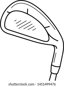 Golf wedge. Vector outline icon isolated on white background.