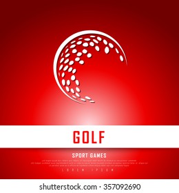 Golf White Red Freehand Sketch Graphic Design Vector Illustration EPS10

