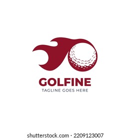 Golf and wind. Golf ball logo design with vintage concept for company, store, online shop or website. Vector Illustration EPS 10