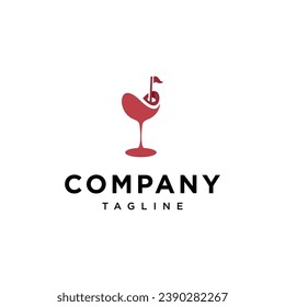 Plantilla vectorial del icono del logotipo del vino de golf.eps