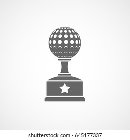 Golf Winner Cup Flat Icon On White Background