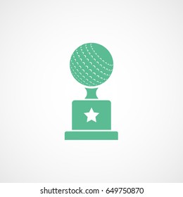 Golf Winner Cup Green Flat Icon On White Background