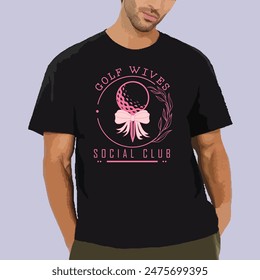 GOLF WIVES SOCIAL CLUB  VINTAGE SPORTS T-SHIRT DESIGN,