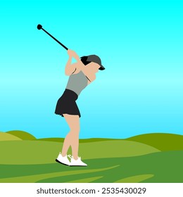 Golf Woman Vector Image And Illustration