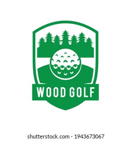 Design-Vorlage für Golf-Wood-Logos
