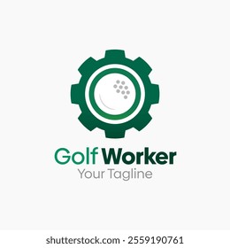 Golf Worker Logo Design Template. Good for Business, Agency, Community and Organization.