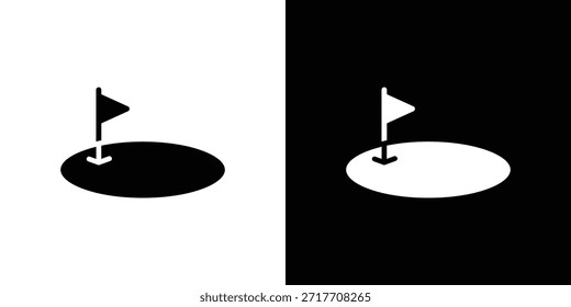Ícone de pátio de golfe pictograma plano preto. Para design gráfico e web.