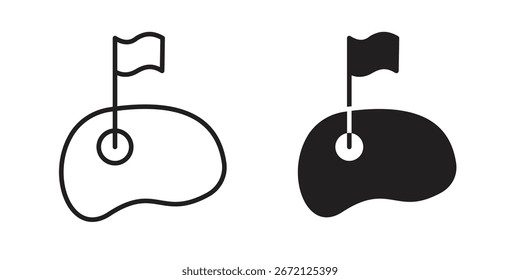 Golf yard icon Black and White Vector Graphic