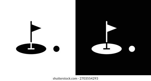Doodle de ilustración de icono de patio de golf. Conjunto de Vector de ilustración plana