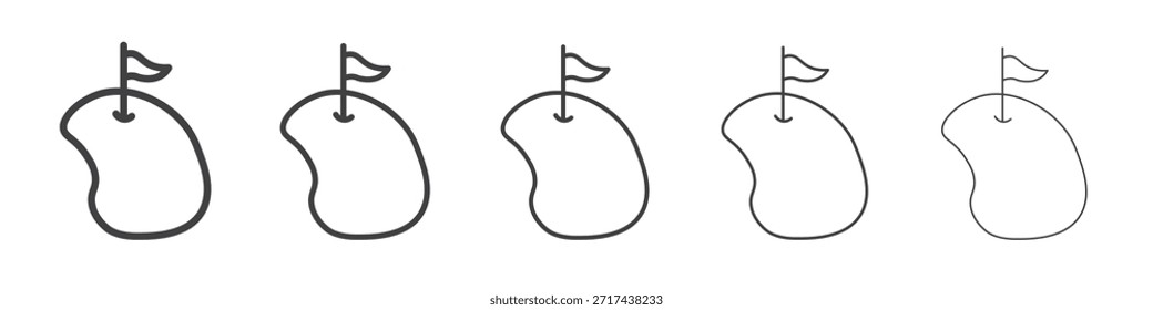 Icono de patio de golf en concepto de trazos lineales