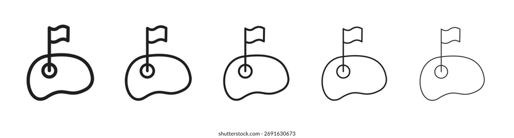 ícone do pátio de golfe logotipo definir conceito ilustração do vetor de estoque.