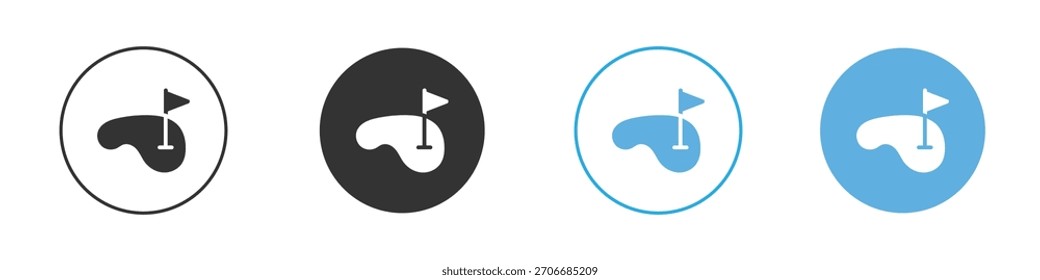 Conjunto de diseño de Plantilla de logotipo de icono de patio de golf