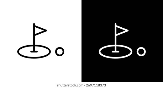 Ícone de pátio de golfe Logo. Ilustração de vetor. Ilustração de EPS.