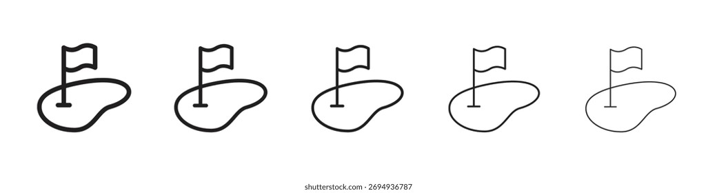 Ícone de pátio de golfe, ilustração de logotipo de vetor de contorno, pictograma linear isolado