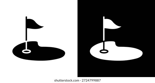 Patio de golf icono silueta Vector plano paquete de diseño de ilustración.