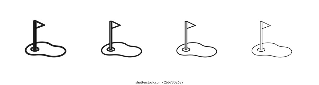 ícone do pátio de golfe simples vetores pretos pacote. Elemento infográfico de design
