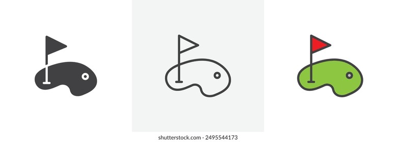 Golf yard icon symbol collection on white background.