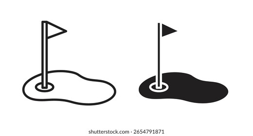 Conceito de símbolo de ícone de pátio de golfe. Ícones para web e celular.