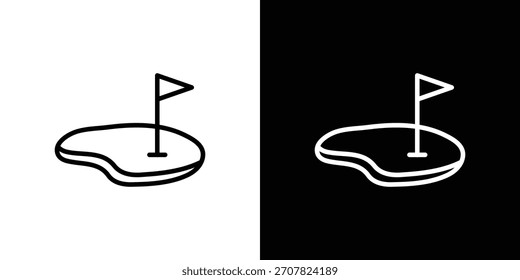 Golf yard icon symbol in thin line, outline and stroke style for apps