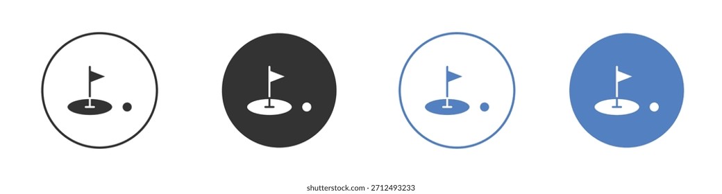Ícone de pátio de golfe Projeto de linha fina. Gráfico vetorial. EPS 10