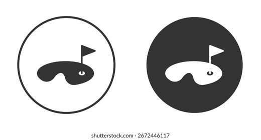 Golf yard icon vector clipart in black colors. suitable for graphic work