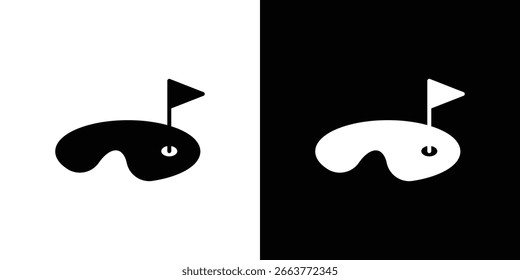 Ilustración vectorial de iconos de patio de golf - Colección de iconos de vectores de estilo negro de alta calidad