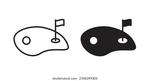 Icono de patio de golf Ilustración vectorial. Diseño plano. Símbolos de Vector de Diseño gráfico.