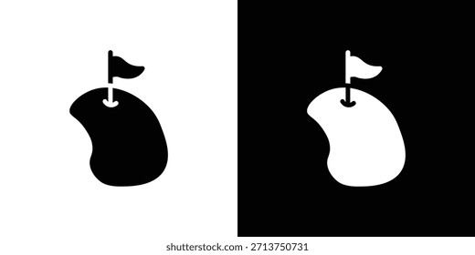 Ícone do pátio de golfe. Ilustração vetorial. Silhueta em preto