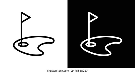 Golf yard line icon vector illustration set.