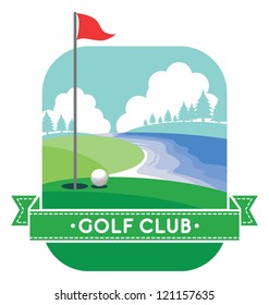 golf yard vector with banner and text space