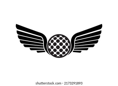 golfball logo vector and sports logo with wings