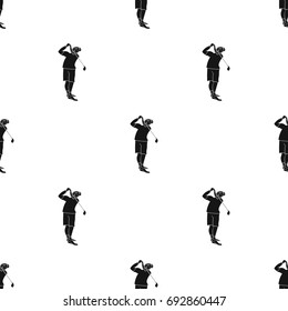 Golfer after kick icon in black style isolated on white background. Golf club symbol stock vector illustration.