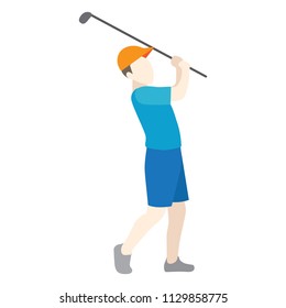 Golfer aiming vector illustration