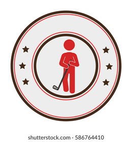 golfer athlete silhouette icon
