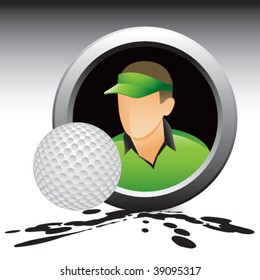 golfer and ball on splattered ground