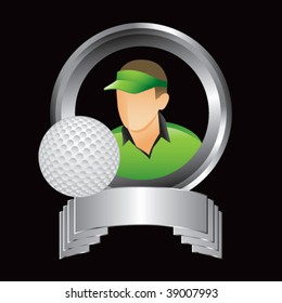 golfer and ball in silver crest