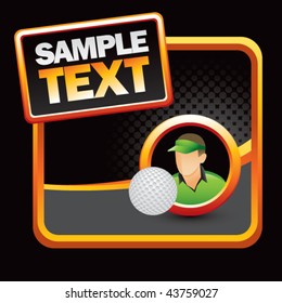 golfer black halftone stylized advertisement
