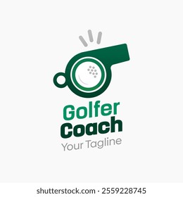 Golfer Coach Logo Design Template. Good for Business, Agency, Community and Organization.