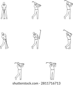 Golfer demonstrating proper swing technique steps