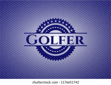 Golfer denim background